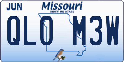 MO license plate QL0M3W