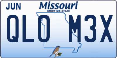 MO license plate QL0M3X