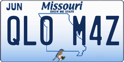 MO license plate QL0M4Z