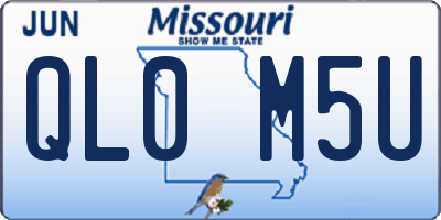 MO license plate QL0M5U