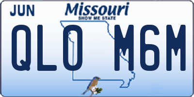 MO license plate QL0M6M