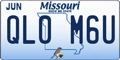 MO license plate QL0M6U