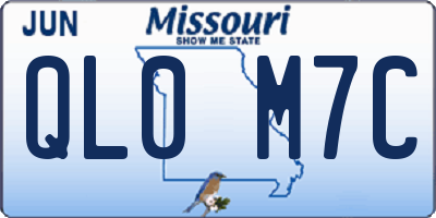 MO license plate QL0M7C