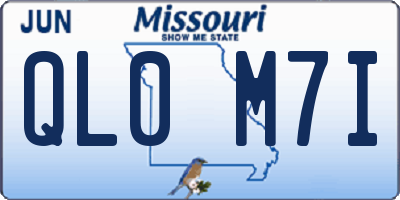 MO license plate QL0M7I