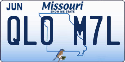 MO license plate QL0M7L