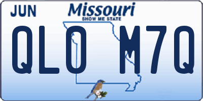 MO license plate QL0M7Q