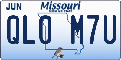 MO license plate QL0M7U