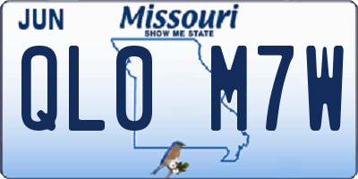 MO license plate QL0M7W