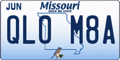 MO license plate QL0M8A
