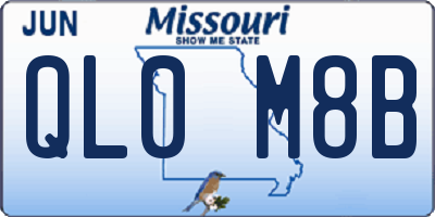 MO license plate QL0M8B