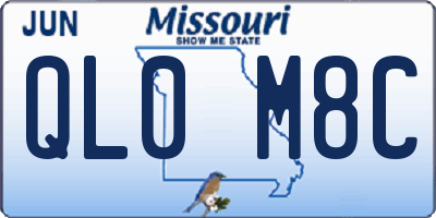 MO license plate QL0M8C
