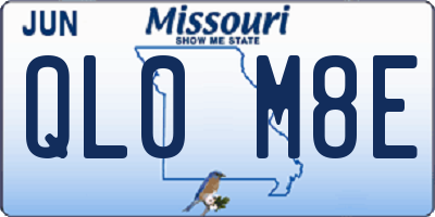 MO license plate QL0M8E
