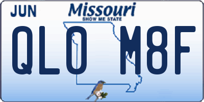 MO license plate QL0M8F