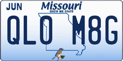 MO license plate QL0M8G