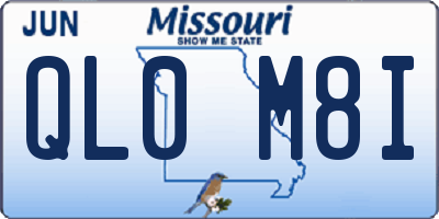 MO license plate QL0M8I