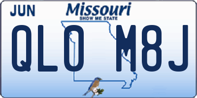 MO license plate QL0M8J