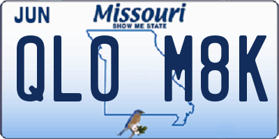 MO license plate QL0M8K