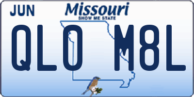 MO license plate QL0M8L