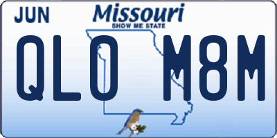 MO license plate QL0M8M