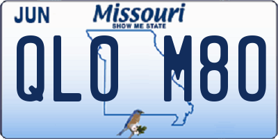 MO license plate QL0M8O