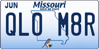 MO license plate QL0M8R