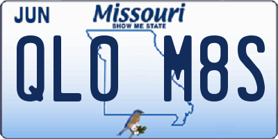 MO license plate QL0M8S