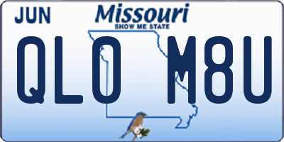 MO license plate QL0M8U