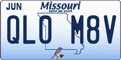 MO license plate QL0M8V