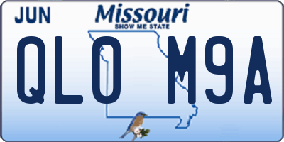 MO license plate QL0M9A