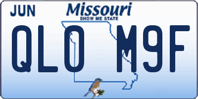 MO license plate QL0M9F