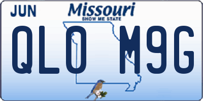 MO license plate QL0M9G