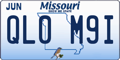 MO license plate QL0M9I