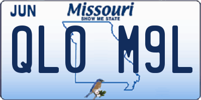 MO license plate QL0M9L