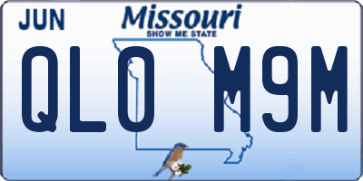 MO license plate QL0M9M