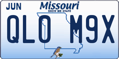 MO license plate QL0M9X