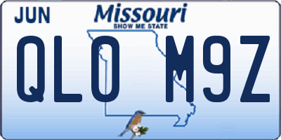 MO license plate QL0M9Z