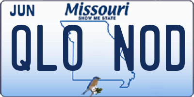 MO license plate QL0N0D