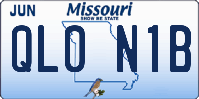 MO license plate QL0N1B