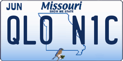 MO license plate QL0N1C