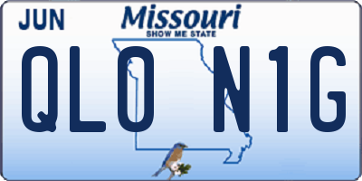 MO license plate QL0N1G
