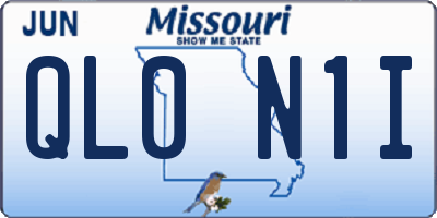 MO license plate QL0N1I