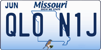 MO license plate QL0N1J