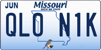 MO license plate QL0N1K