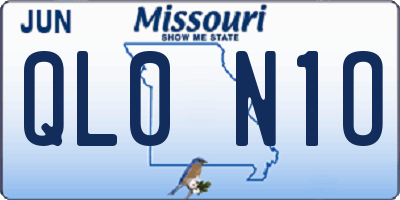 MO license plate QL0N1O