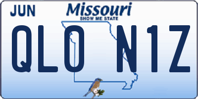 MO license plate QL0N1Z