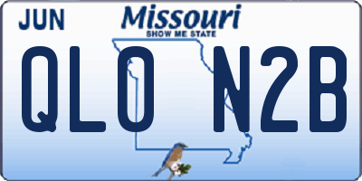 MO license plate QL0N2B