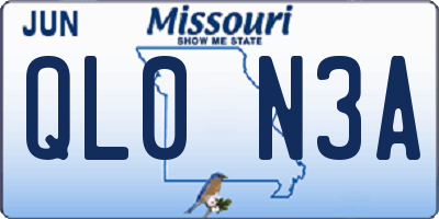 MO license plate QL0N3A
