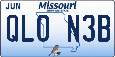 MO license plate QL0N3B