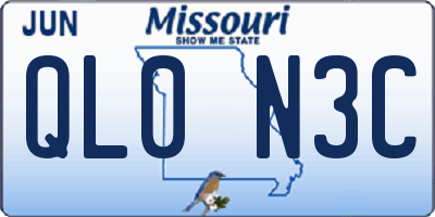 MO license plate QL0N3C