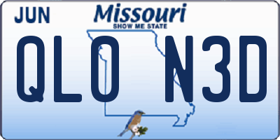 MO license plate QL0N3D